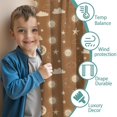 thumbnail image 3 of Blackout Kids Curtains,Brown Sun Moon Cloud Star Pattern Childrens Insulated Curtains Set Of 2,Bedroom Essentials,Toddler Room Decor 52"x63", 3 of 5