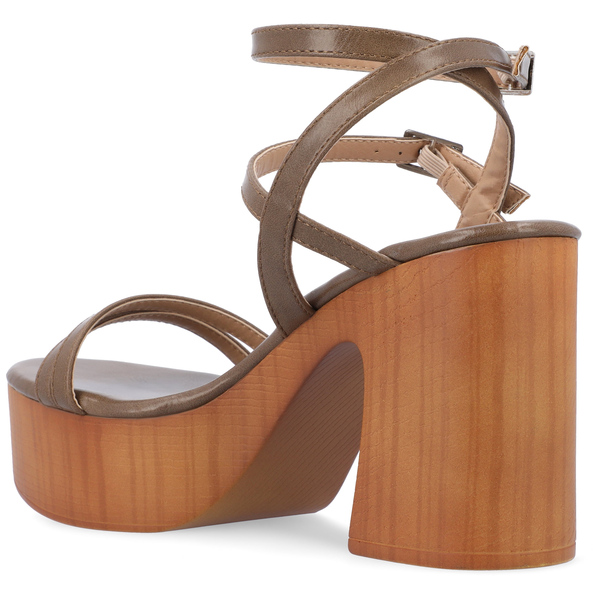 Journee Womens Emerynn Platform Clog Multi Strap Sandals