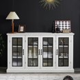 thumbnail image 5 of Merluxy 35" Sideboard, 6 Adjustable Shelves ï¼ 4 Doors, Distressed White, 5 of 8