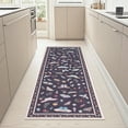 thumbnail image 2 of GlowSol  2x6 Charming Botanical Butterfly & Insect Washable Area Rug, Non-Slip Low-Pile Stain Resistant Floor Carpet for Living Room Bedroom Nursery Home Decor, Black, 2 of 9