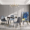 thumbnail image 2 of Modern Tufted Dining Chairs with Velvet Fabric Set Of 4, Accent Chairs with Gold Color Metal Legs, 47.24'' Wide Accent Dining Chairs for Living Room Kitchen, Living Room, Grey, 2 of 6