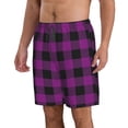 thumbnail image 2 of Pofeuu Purple Black Plaid Prin Men's Swim Trunks Quick Dry Bathing Suit Swimming Board Shorts Mesh Lining Beach Swimwear-3X-Large, 2 of 6