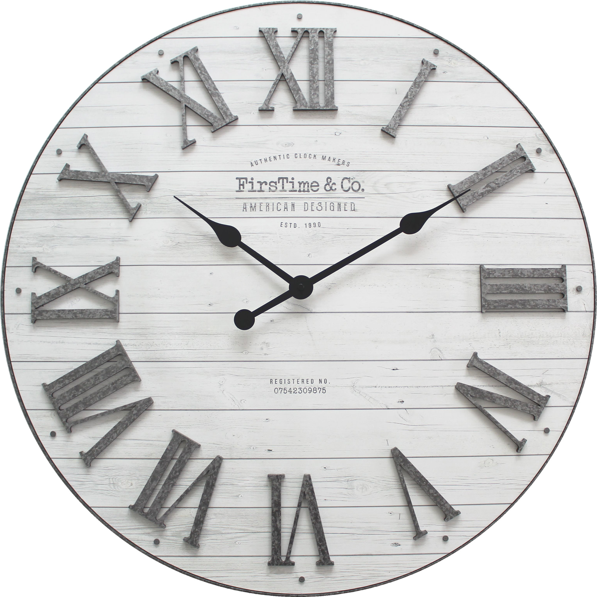 FirsTime & Co. White Emmett Shiplap Wall Clock, Farmhouse, Analog, 27 x 2 x 27 in - image 4 of 7