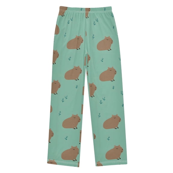 Relaxed Capybara Pattern Pajama Pants Soft Lightweight Lounge Pants Bottoms Sleep Pants Warm Comfy