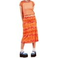thumbnail image 3 of Douhoow Women's Orange Bohemian Floral Print Skirt Casual Summer Beach High Waist Skirt, 3 of 9