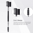 thumbnail image 4 of 3 Pcs Eyebrow Brush Eyelash comb separator 3 Head Eyelash Shaper and Eyebrow Brush Dual Comb Double Head Makeup Grooming Tool for Women Cosmetic Separating Shaping Brow(Black), 4 of 6