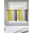 thumbnail image 5 of Yellow Gray Ombre Tier Curtains 36 Inch Length, Sheer Curtains for Bedroom Living Room Window Vintage Country Wooden Rod Pocket Voile Drapes Kitchen Curtains Small Half Window 27.5"x36" 2 Panels, 5 of 6