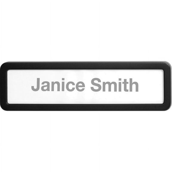 Lorell Recycled Plastic Cubicle Nameplate - 1 Each - 0.9" Width x 2.7" Height - Plastic - Black | Bundle of 5 Each