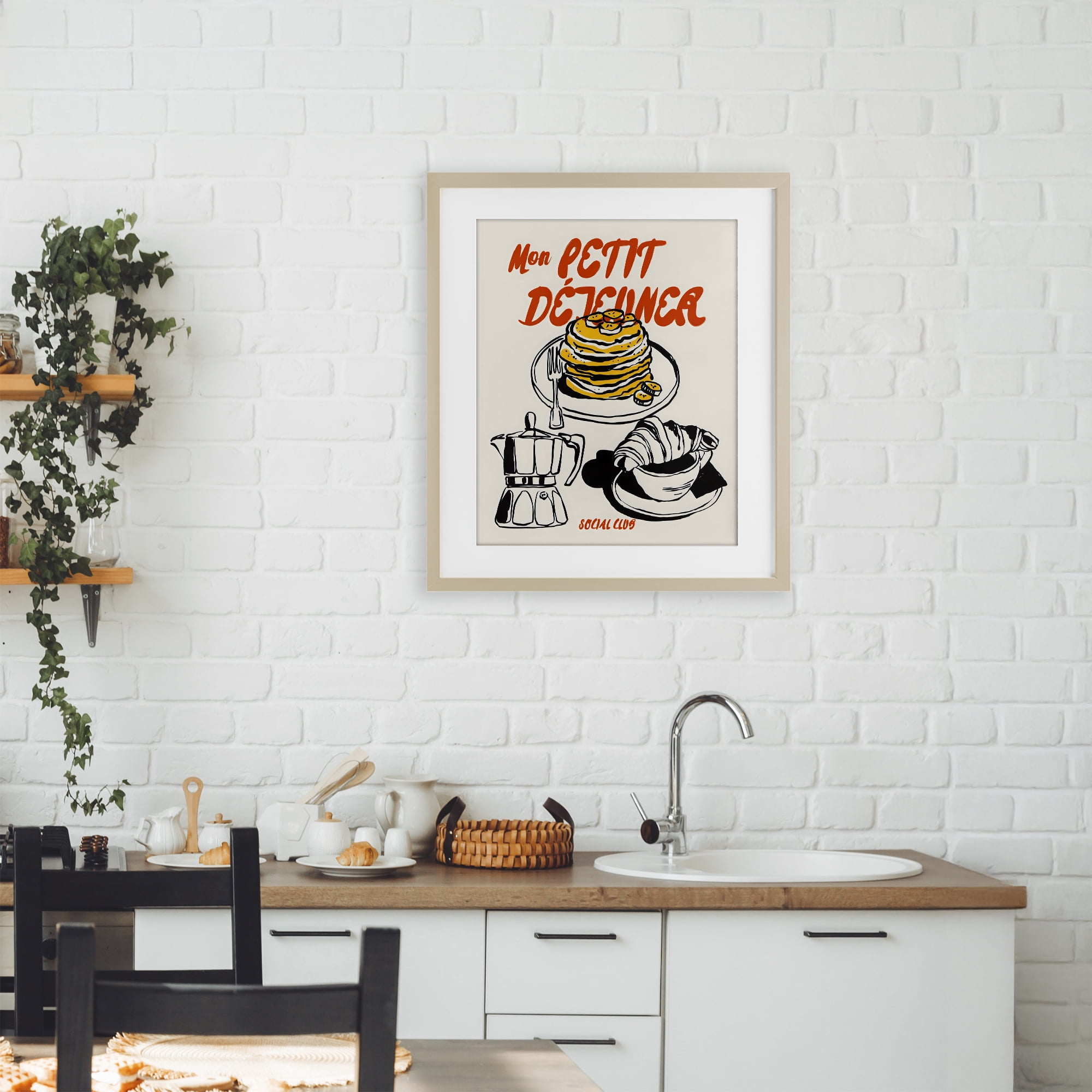 Stupell Industries My Breakfast Pancakes Spread Birch Framed Print Under Glass, design by The Prints Vibe