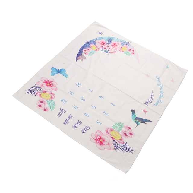 Manta De Hito Para Bebé, 39,4 Pulgadas De Ancho, Accesorio Para Fotografía De Hito Para Bebé, Colores Brillantes, Patrón De Flores Y Pájaros, Suave Y Ligero Para Fiesta