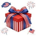 thumbnail image 6 of 4th of July Ribbon Patriotic Wired Ribbons for Crafts Wrapping Wreath Bows Red White and Blue Ribbon American Flag Ribbons for 250th Anniversary Party Home Decoration,1"x 10 Yards, 6 of 8