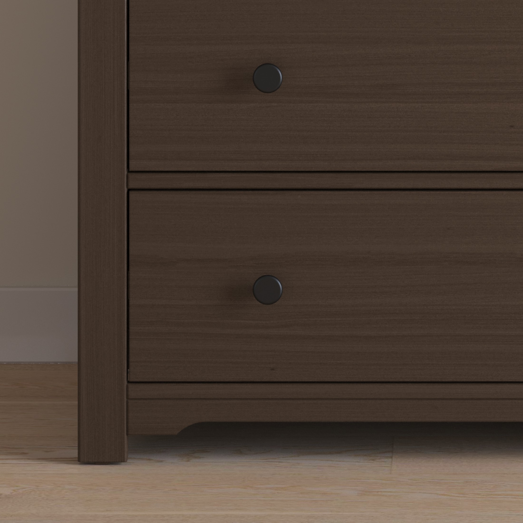 Child Craft Harmony 38" Interlocking 3-Drawer Dresser with Changing Table Topper, Anti-Tip Kit, Brushed Truffle