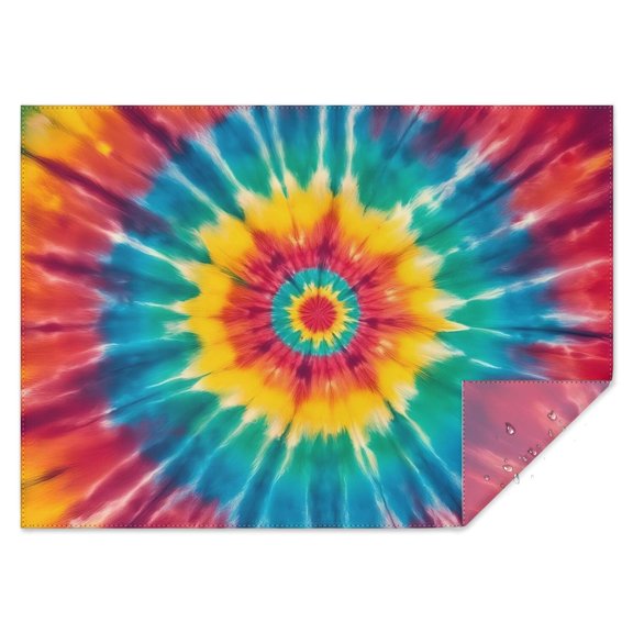 Colorful Tie Dye Mandala Pattern Rectangle Tablecloth 60"x84",Waterproof Polyester Rectangle Table Cloth, Wipeable Spillproof Polyester Tablecloth for Dining, Camping, Indoor and Outdoor