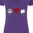 thumbnail image 4 of Inktastic Peace Love Westies Women's V-Neck T-Shirt, 4 of 5