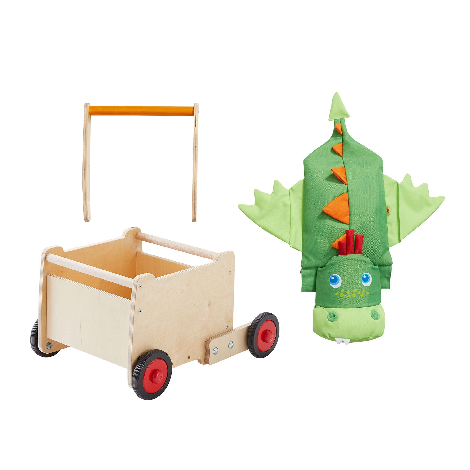 HABA Dragon Wagon Baby s First Walker Push Toy with Toy Storage Walmart