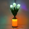 thumbnail image 3 of Florero de tulipán LED Luz nocturna Decoración para el hogar Enchufe USB o alimentado por batería (Blanco), 3 of 6