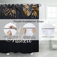 thumbnail image 3 of White Black Abstract Marble Stone Fabric Shower Curtain Ink Painting Gold Sand Waterproof Cloth Shower Curtains for Bathroom Modern Watercolor Decoration with Hooks 72x72 inches, 3 of 9