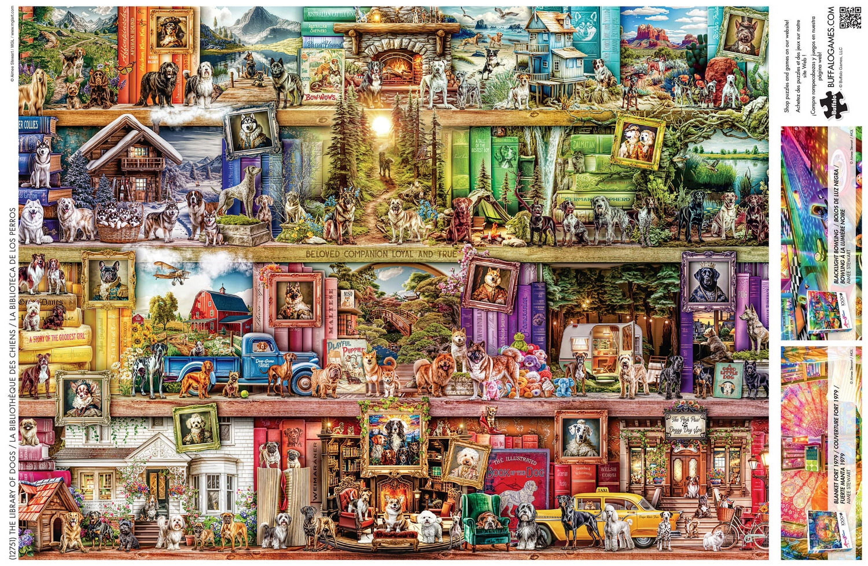 Buffalo Games 1000-Piece Aimee Stewart The Library of Dogs Adult Interlocking Jigsaw Puzzle