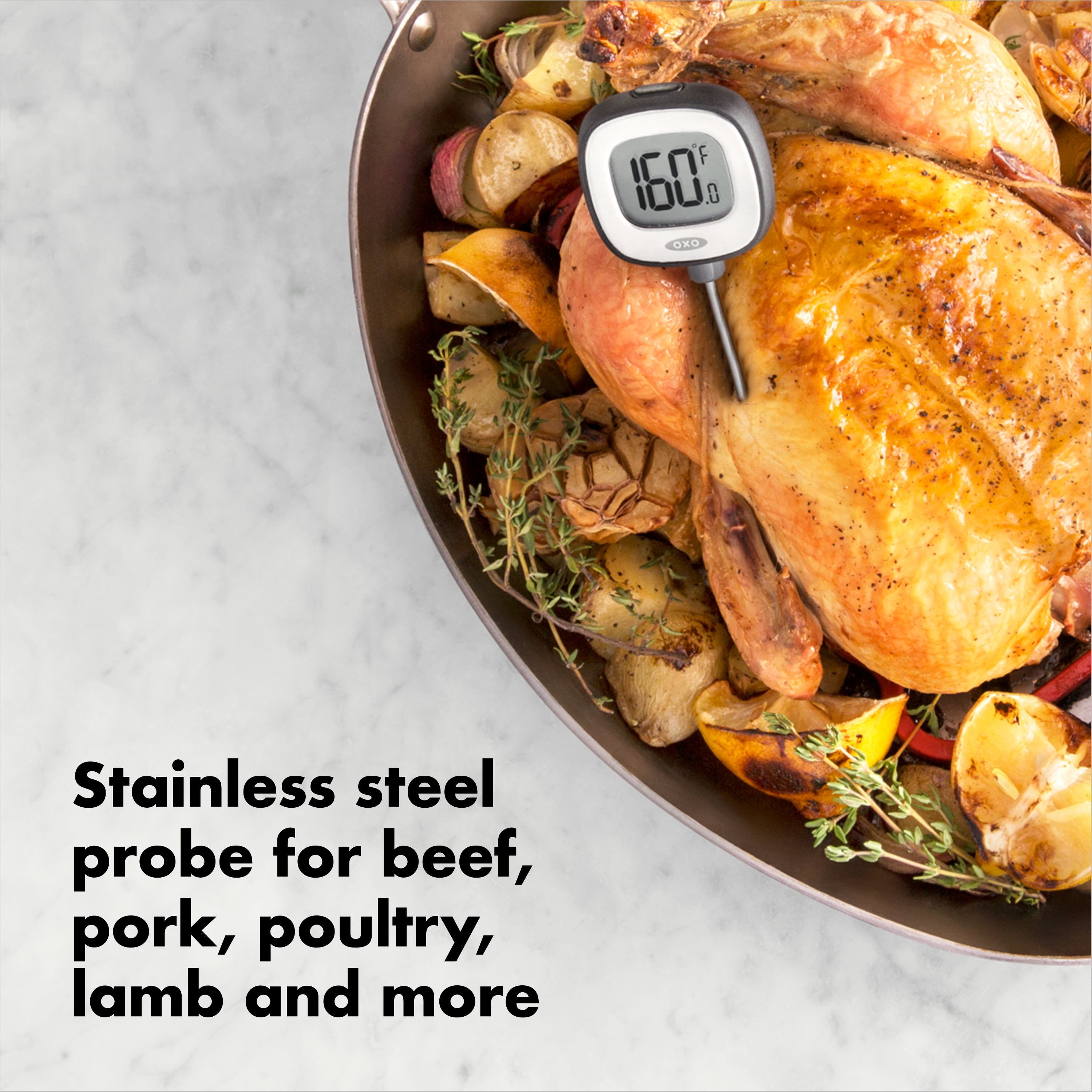 OXO Softworks Digital Display Instant Read Stainless Steel Food Thermometer