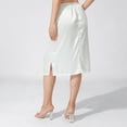 thumbnail image 4 of Women's Half Slips Underskirt for Under Dresses Solid Color Lace Trim Satin Underskirt Inner Lining Short Midi Skirt, 4 of 7