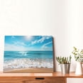thumbnail image 4 of Fuzoiu Sunny Ocean Waves Print Canvas Wall Decorative,Modern Artwork Picture Decor Painting,Living Room Bedroom Home Office,Framed Hangable Decorative Artwork Size 30x40, 4 of 6