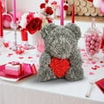 thumbnail image 4 of Handmade Faux Preserved Rose Bear - Mid Festival & Holiday Gift, Lifelike Flower Bear Finished Product for Valentine's Day, Anniversary & Birthday, Romantic Decor for Home & Office, 9.84in, B, 4 of 6