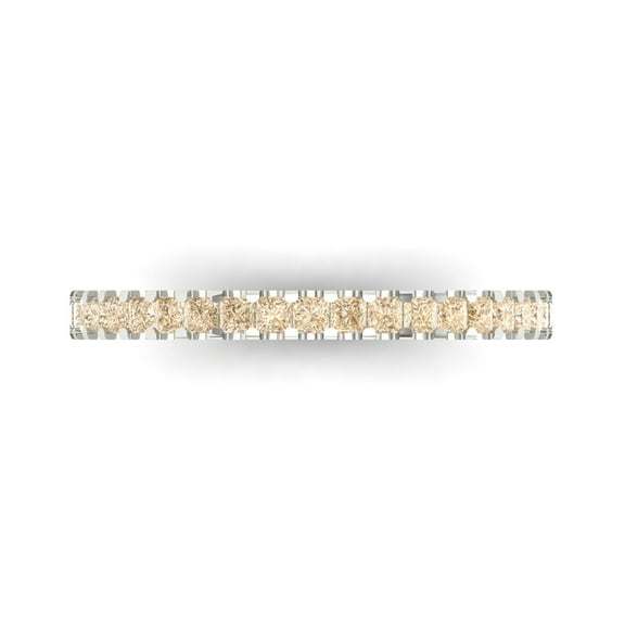 0.285 ctw Wedding Band for Women - 18K White Gold Natural Morganite Stackable Eternity Ring