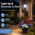 thumbnail image 5 of 76" Solar Outdoor Lamp Post Light with Planter Modern Street Lamp Post Waterproof, 60 Lumens Dusk to Dawnfor Garden Yard Driveway Porch Patio, Cool White, 5 of 7
