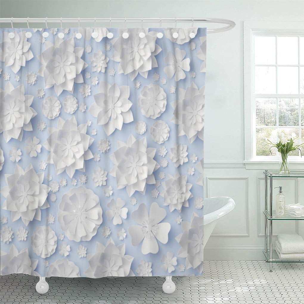 KSADK Colorful Sophisticated 3D Render Digital White Blue Floral