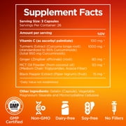 Gya Labs Turmeric Curcumin Capsules with Black Pepper - 80 Count - 95% Curcuminoids for Joint & Mobility Support & Active Living - Non-GMO, GMP Formula