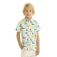 thumbnail image 3 of LittleSpring Short Sleeve Shirt Boy Hawaiian Shirts Button Down Casual Summer Clothes Cartoon Graffiti Size 6, 3 of 6