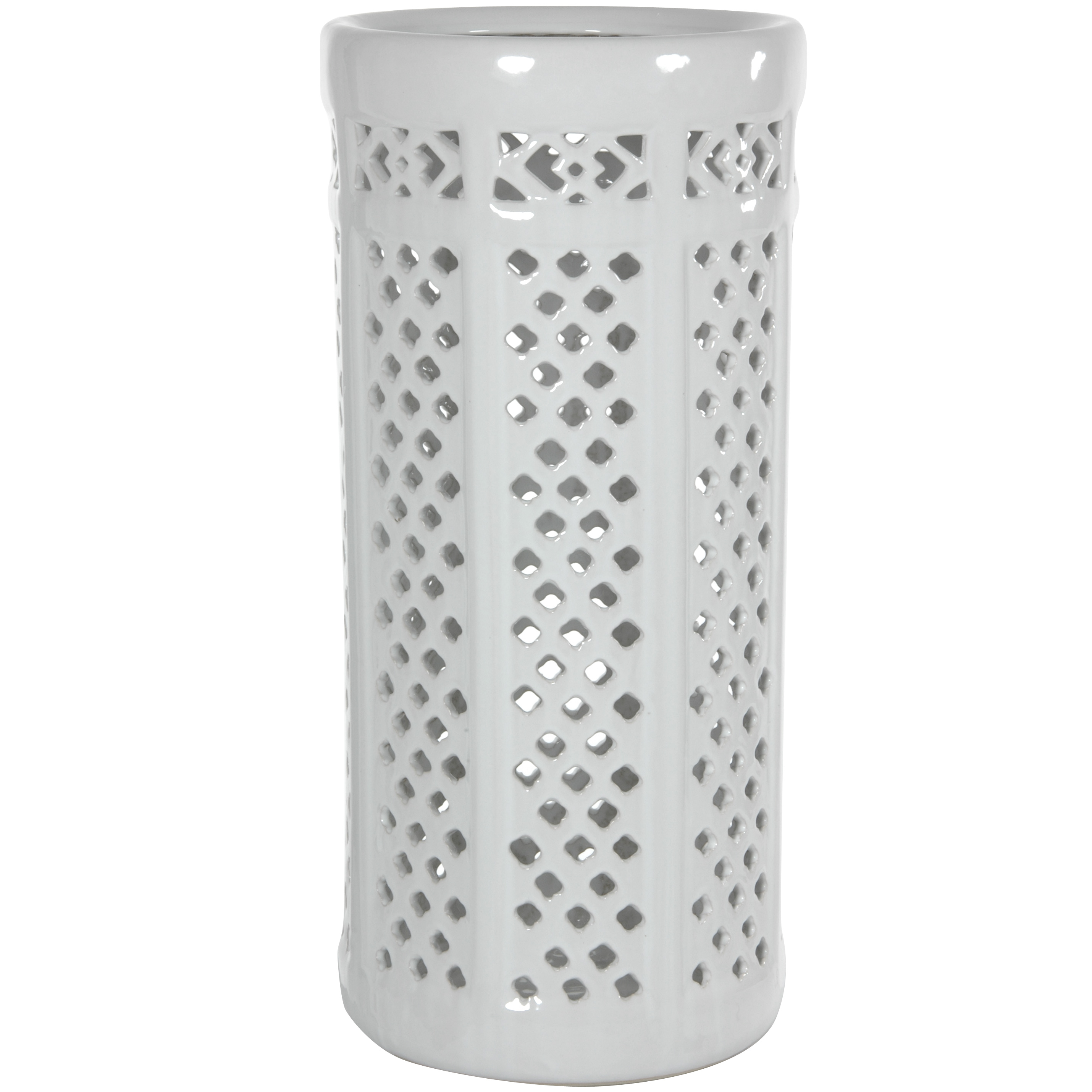 Red Lantern 17" Carved Lattice Decorative Umbrella Stand