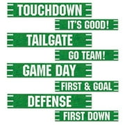 Beistle Football Street Sign Decoration 4pc 4" x 24" Cutouts, Green White