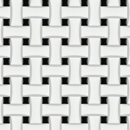 Merola Tile Fdxmbw Metro - Matte White / Glossy Black