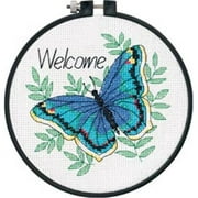 Dimensions Learn-A-Craft Counted Cross Stitch Kit 6" Round-Welcome Butterfly (14 Count)