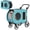 Bright blue, variant on ModFurne Medium Dog Stroller with Foldable Design, 360° Wheels & Lockable Brakes, 4 Wheels Breathable Mesh Pet Stroller, Green
