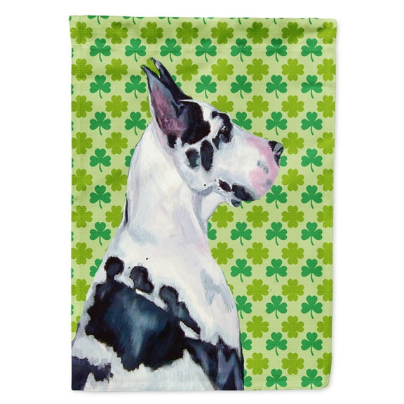 Carolines Treasures LH9191-FLAG-PARENT Great Dane St. Patricks Day Shamrock Portrait Flag  multicolor