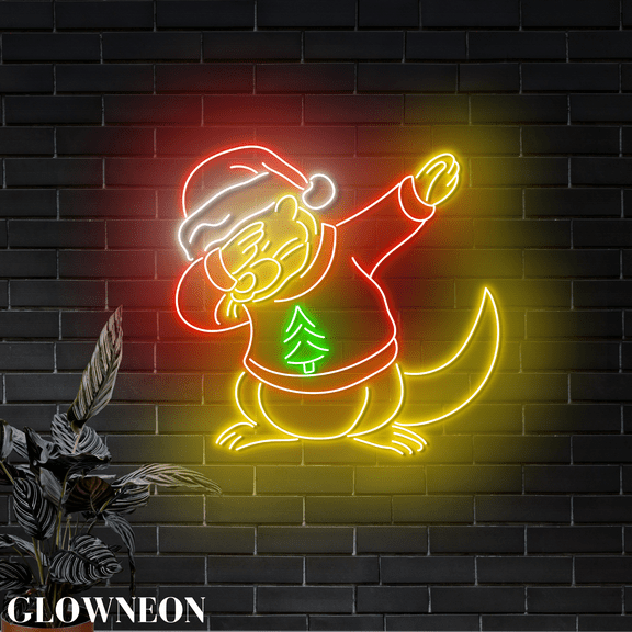 Glowneon Cool Otter Wall Led Light, Otter Christmas Decor, Xmas Signs