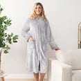 thumbnail image 4 of PAVILIA Womens Housecoat Zip Robe, Fleece Zip Up Front Robe Bathrobe, Plush Warm Zipper House Coat Lounger for Women Ladies Elderly with Satin Trim, Pockets, Long - Light Gray (Large/X-Large), 4 of 10