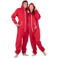 thumbnail image 5 of Joggies - Red & White Adult Footless Hoodie One Piece - Adult - Small Plus/Wide (Fits 5'3 - 5'6"), 5 of 5