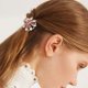 thumbnail image 2 of Juego de 3 pequeñas pinzas para el pelo metálicas teñidas en oro rosa con diamantes de imitación y cristales para mujeres y niñas, 2 of 5
