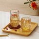 thumbnail image 5 of Vasos de cristal texturizado, 2 tamaños. Cristalería elegante y transparente for cócteles, té, agua, cerveza y refrescos., 5 of 7