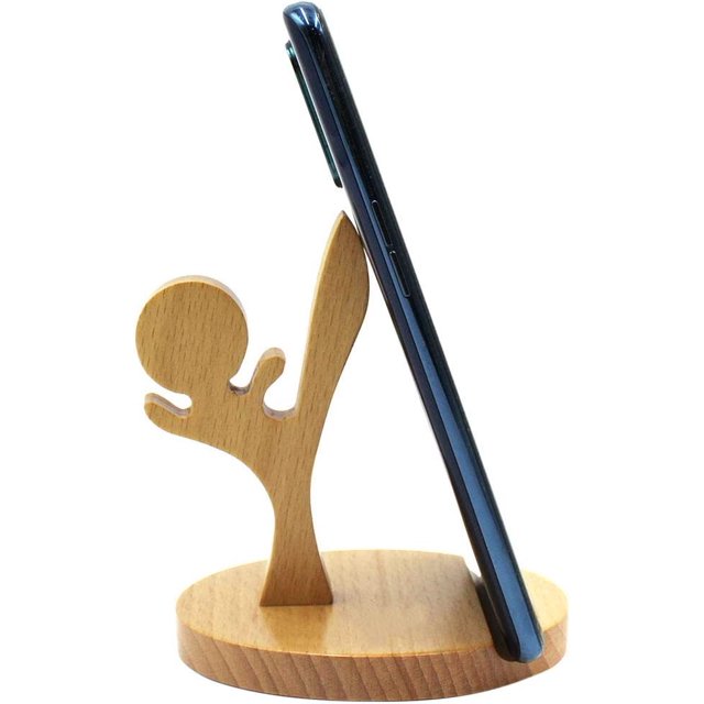 soporte de escritorio de madera para teléfono móvil de dibujos animados para teléfono inteligente para todos JAMW Sencillez