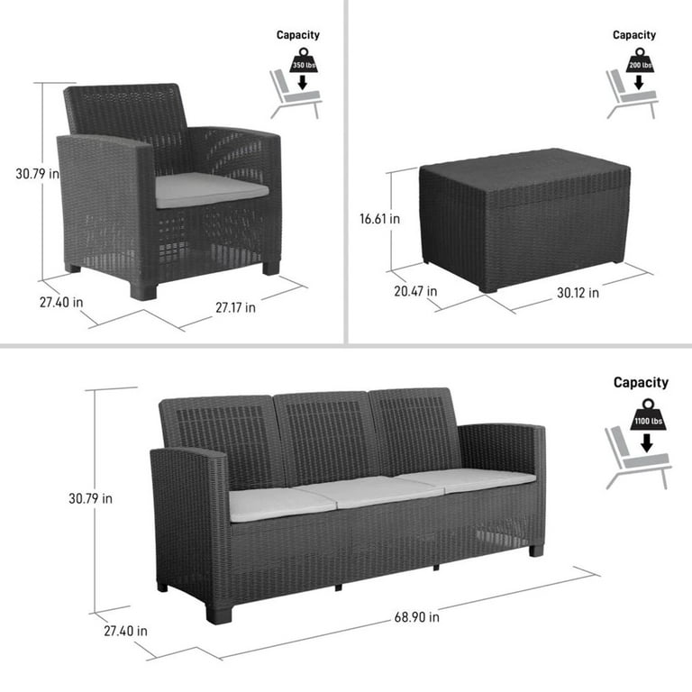 Alta 5 seater online rattan corner sofa set