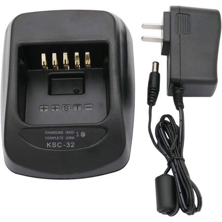 KSC-32 Rapid Charger with Power Adapter Compatible with Kenwood Radio TH-D72A TK-2180 TK-3180 TK-5210 TK-5310 NX-5200 NX-5300 NX-5400 NX200 NX300 NX-410 NX-411 KNB-31 KNB-32 KNB-47 Battery Charging