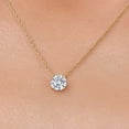 thumbnail image 2 of Gem Stone King 1.00 Ct IGI Certified Lab Grown Diamond Pendant Necklace for Women in 14K Yellow Gold | D-E Color | VS1-VS2 Clarity | Round Cut | With 18 inch Chain, 2 of 6