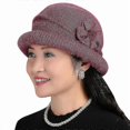 thumbnail image 5 of Winter Knitted Hats With Flower Pattern Ladies Fashion Warm Women Capot, 5 of 5