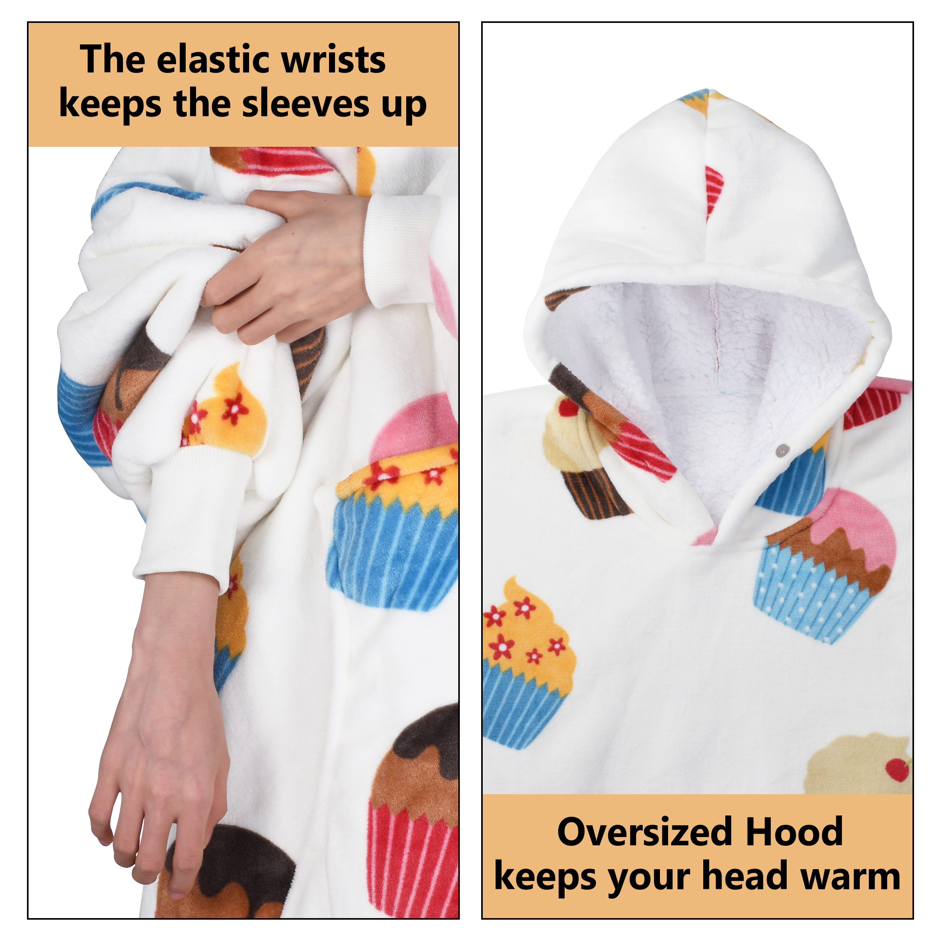 Solaris Oversize Sherpa Christmas Wearable Blanket Hoodie Sweatshirt (Women's Men's)