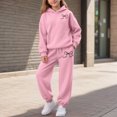thumbnail image 2 of zuwimk Baby Girl Fall Winter Outfit Infant Letter Print Long Sleeve Sweatshirt and Jogger Pants Girl Clothes(Pink,9-10 Years), 2 of 6