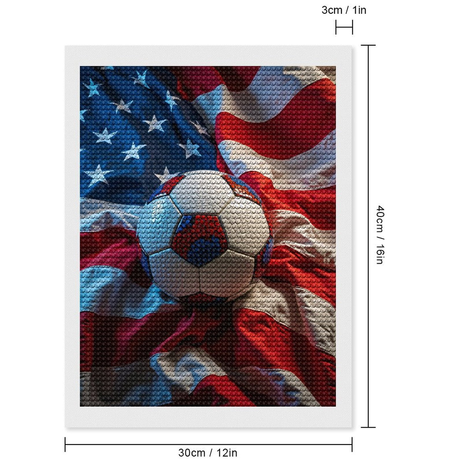 Diamond Art Kits for Adults, Flag Mosaic Soccer Ball 5D Diamond Painting Kits for Adults Beginners, DIY Full Drill Diamond Painting, Gem Art and Crafts 12x16